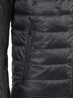 Herren Steppjacke mit Kunstleder