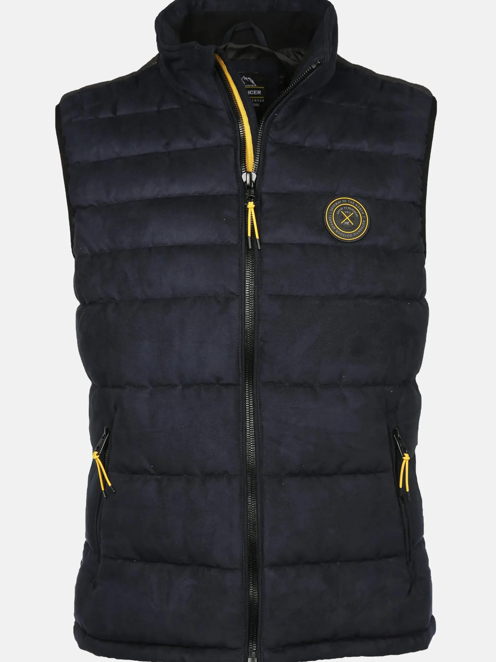 Herren Steppweste in Velour Optik