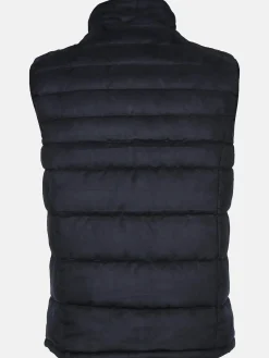 Herren Steppweste in Velour Optik