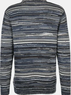 Herren Strickpullover in gestreifter Optik