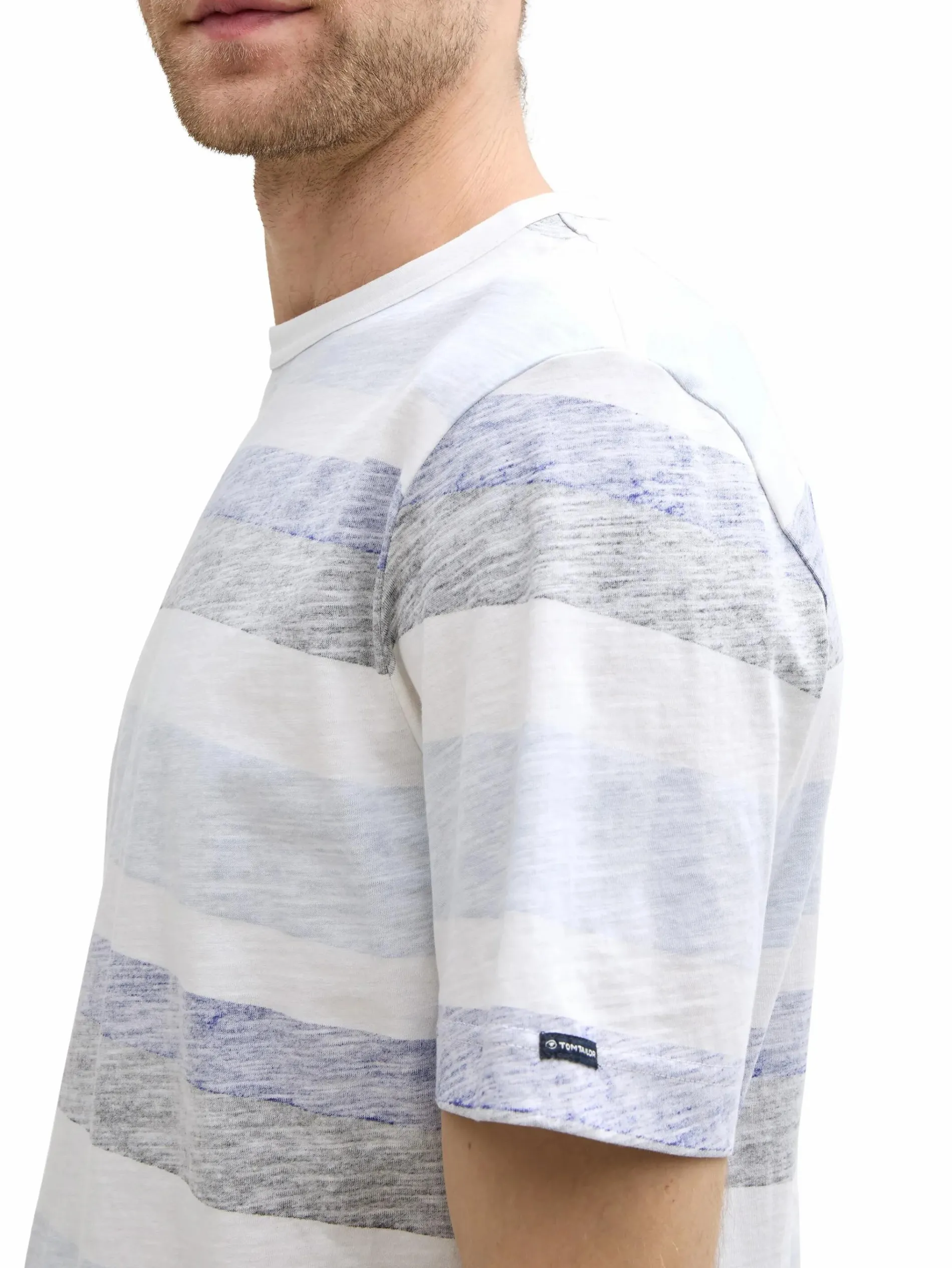 Herren T-Shirt in used Optik mit Streifen