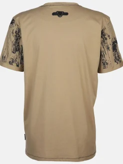 Herren T-Shirt mit Alloverprint und Stickerei