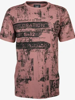 Herren T-Shirt mit Alloverprint und Stickerei