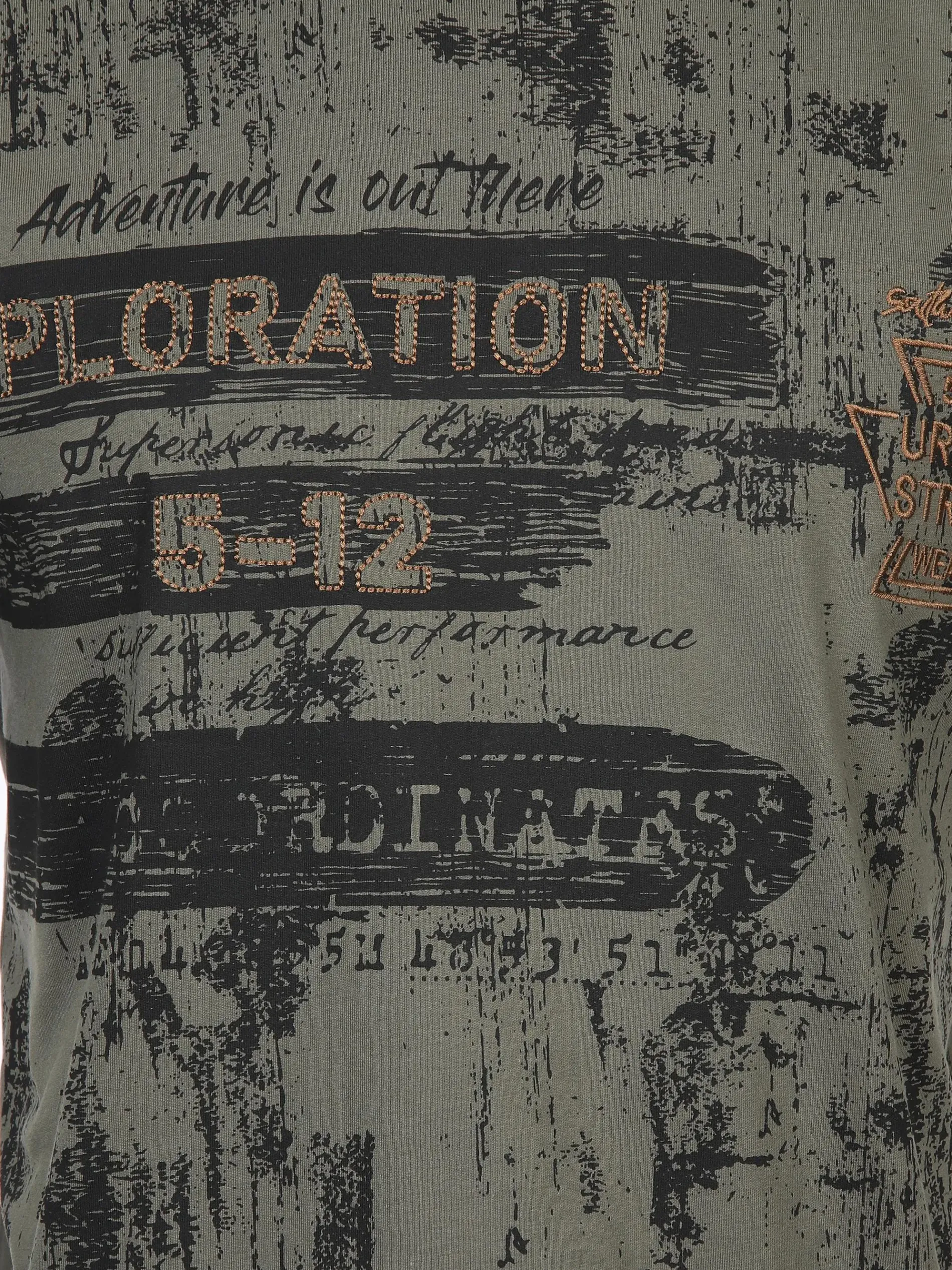 Herren T-Shirt mit Alloverprint und Stickerei