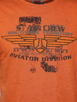 Herren T-Shirt mit Print in Used Optik