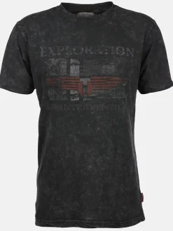 Herren T-Shirt mit Print in Used Optik