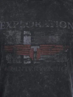 Herren T-Shirt mit Print in Used Optik