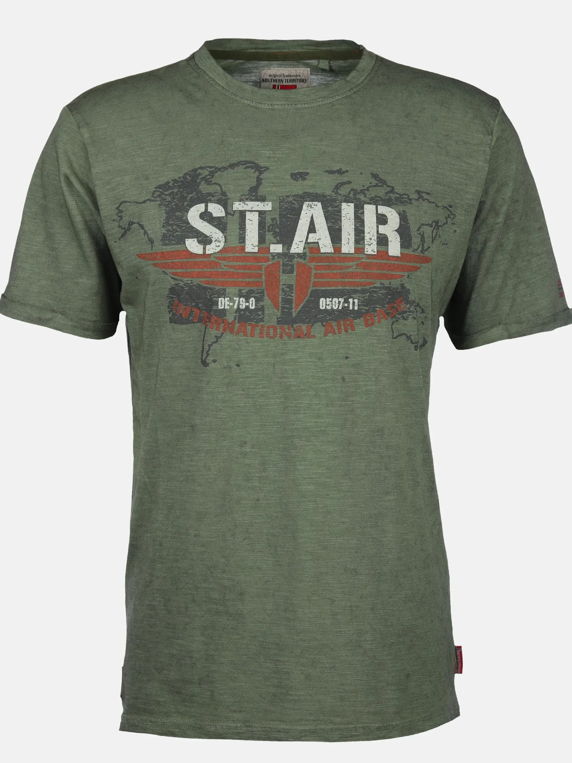 Herren T-Shirt mit Print in Used Optik