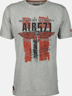 Herren T-Shirt mit Print in Used Optik