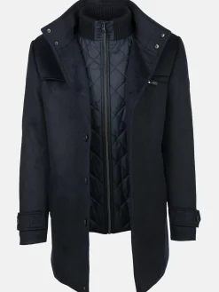 Herren Wollmantel im 2in1 Look