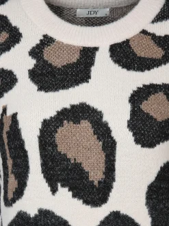Jacquline JDYLORRAINE ANIMAL L/ Pullover mit abstraktem Leoprint