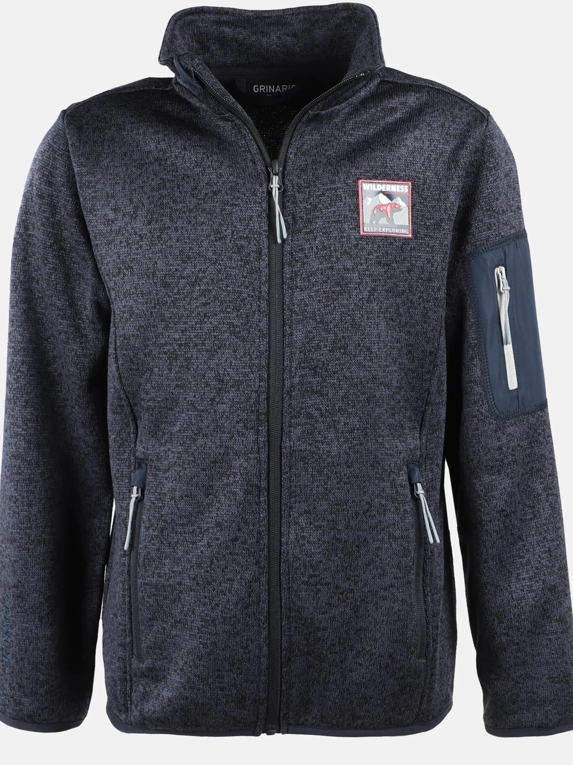 Jungen Fleecejacke in melierter Optik