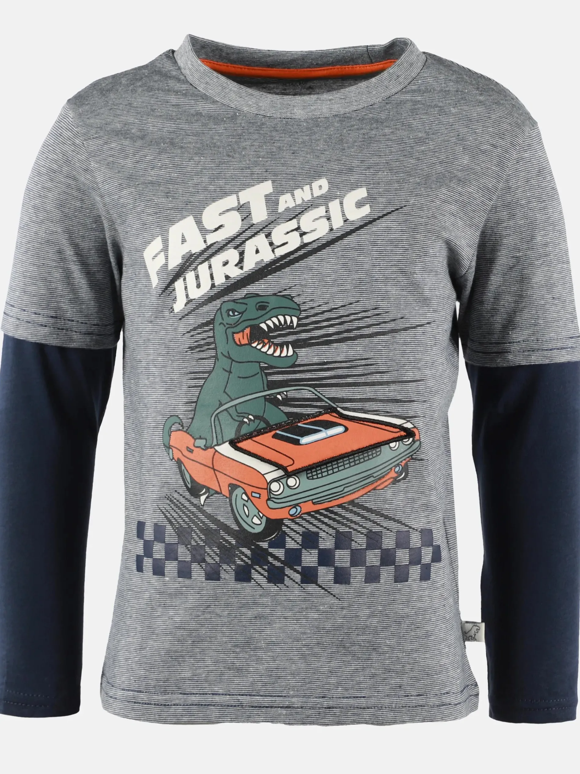 Jungen Langarmshirt mit Dinoprint im 2in1 Look