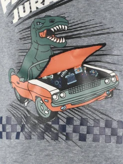 Jungen Langarmshirt mit Dinoprint im 2in1 Look