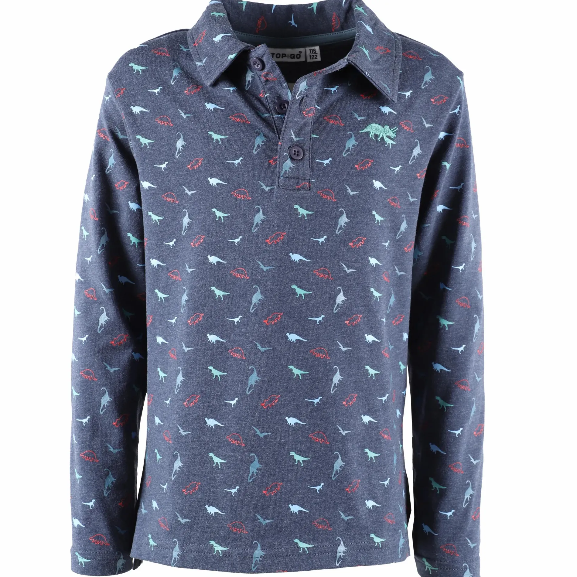 Jungen Poloshirt mit langem Arm und Minimalprint