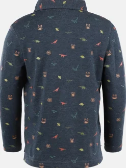 Jungen Poloshirt mit langem Arm im Minimalprint