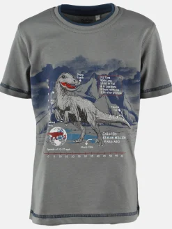 Jungen Shirt mit Frontprint und Stickerei