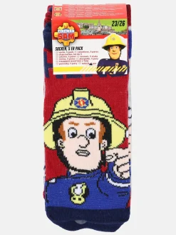 Jungen Socken im 5er Pack mit Feuerwehr Sam Motiven