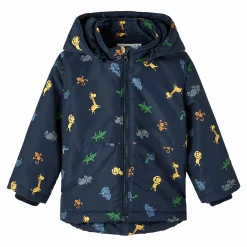 Jungen Steppjacke mit abnehmbarer Kapuze Zootiere