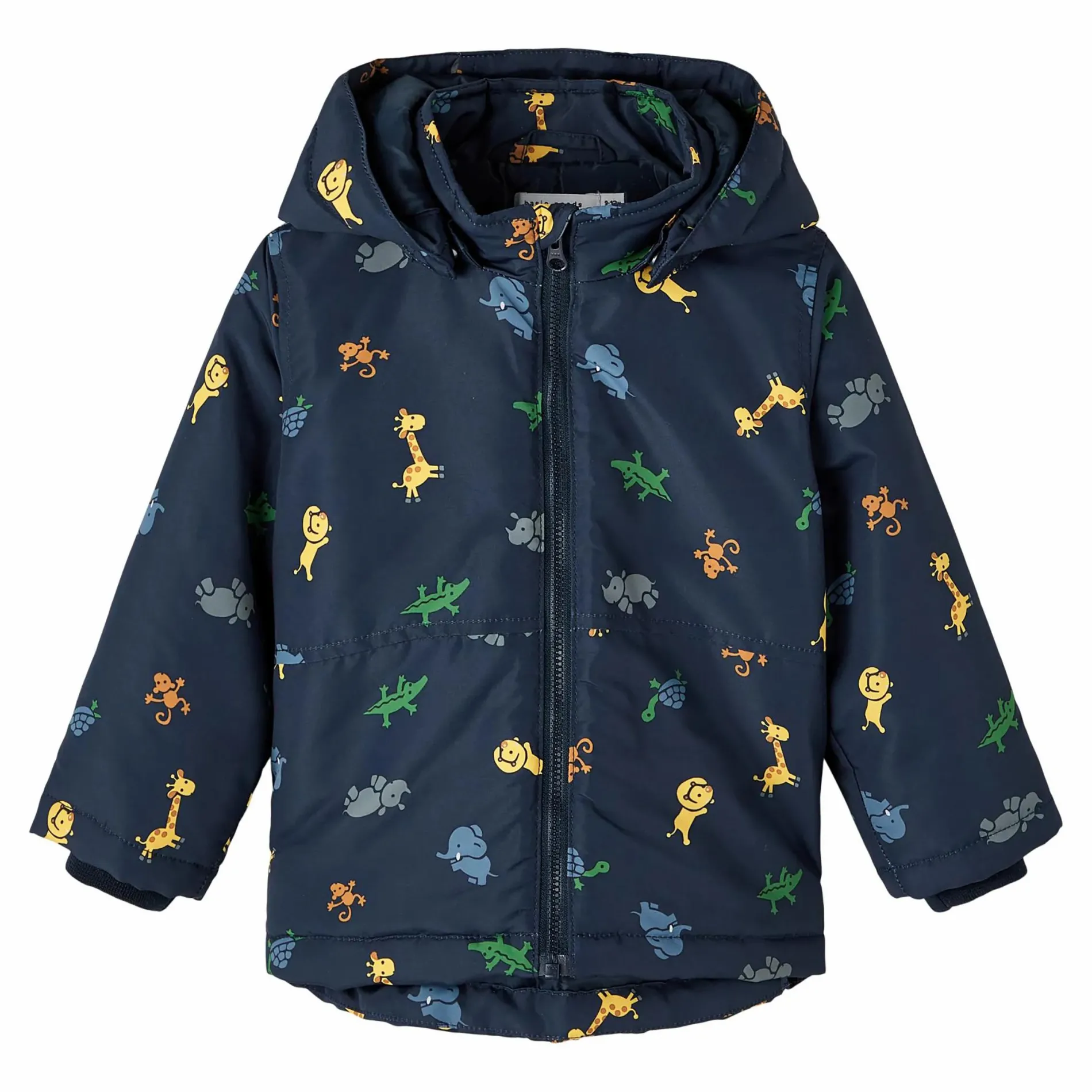 Jungen Steppjacke mit abnehmbarer Kapuze Zootiere