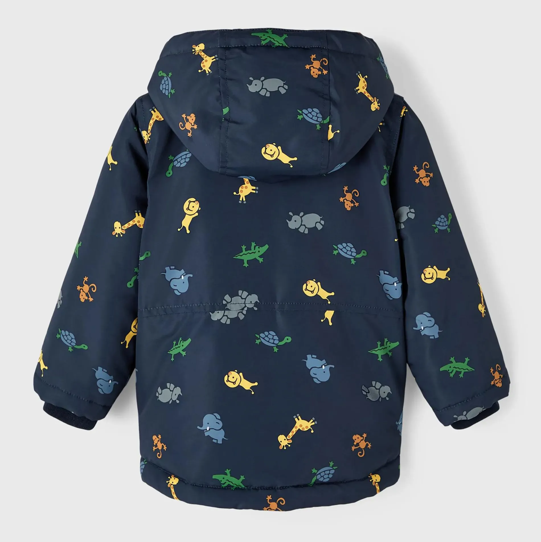 Jungen Steppjacke mit abnehmbarer Kapuze Zootiere