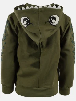 Jungen Sweatjacke mit Dinomotiv und Kapuze