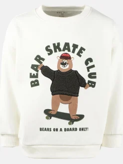 Jungen Sweatshirt mit lustigem Skaterbärmotiv