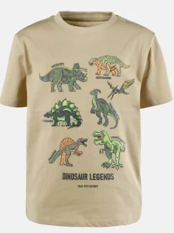 Jungen T-Shirt mit Dinomotiven, die im Dunkeln leuchten