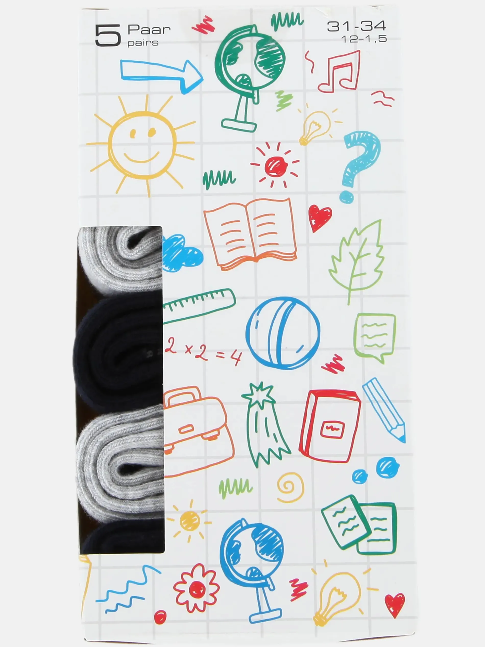 Kinder Socken Set, 5tlg., Schulanfang