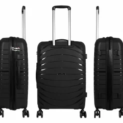 Koffer Denver, schwarz in Größe M 66x45x26cm