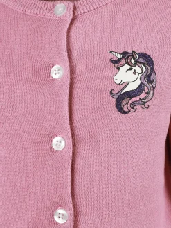 Mädchen Cardigan mit Glittereinhornprint