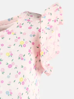 Mädchen Kleid mit Flügelärmelchen und Alloverprint