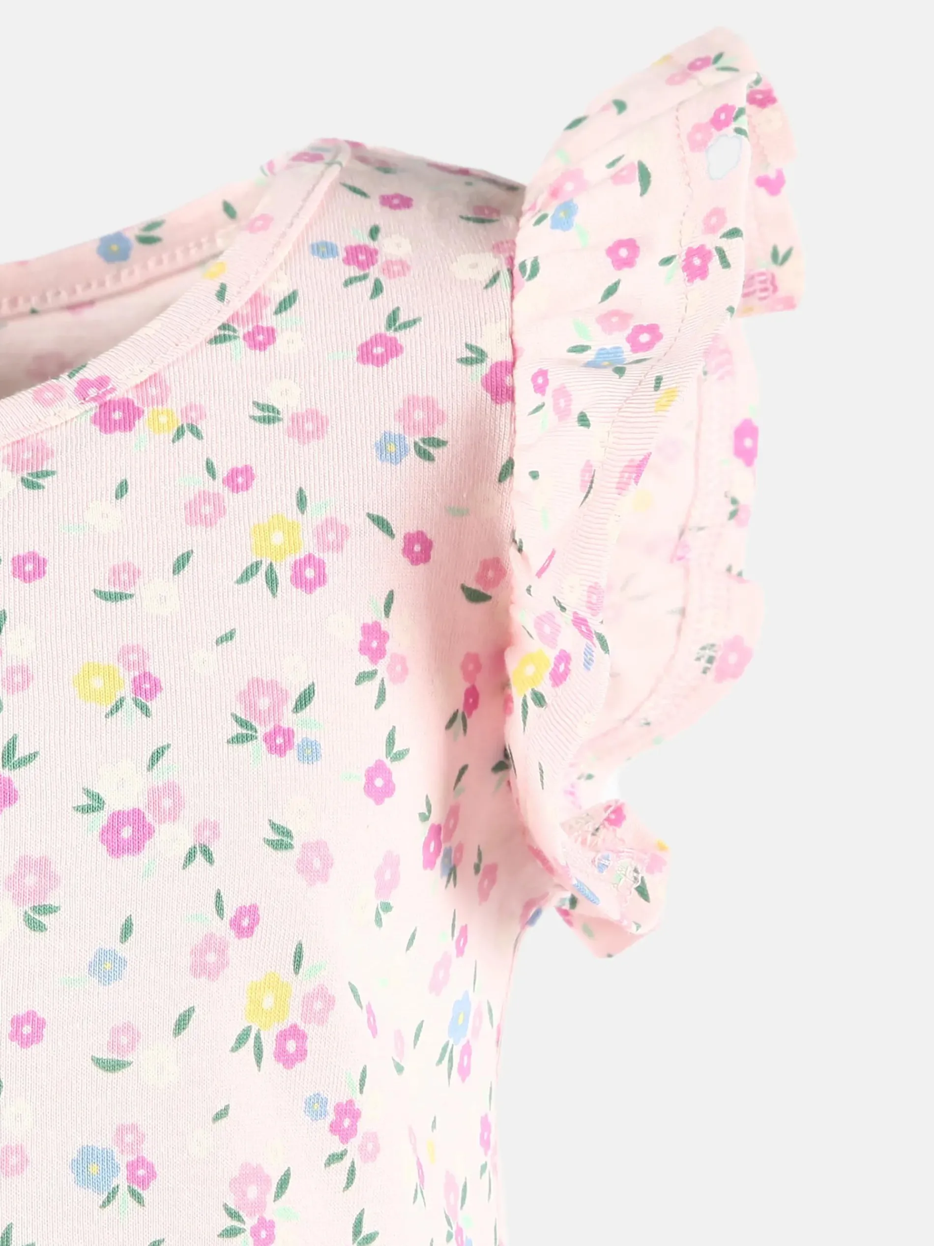 Mädchen Kleid mit Flügelärmelchen und Alloverprint