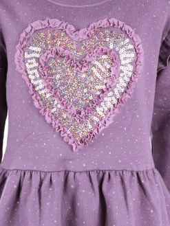 Mädchen Kleid mit Pailletten-Herz