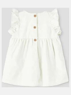 Mädchen Kleid mit Stickerei und Flügelärmelchen