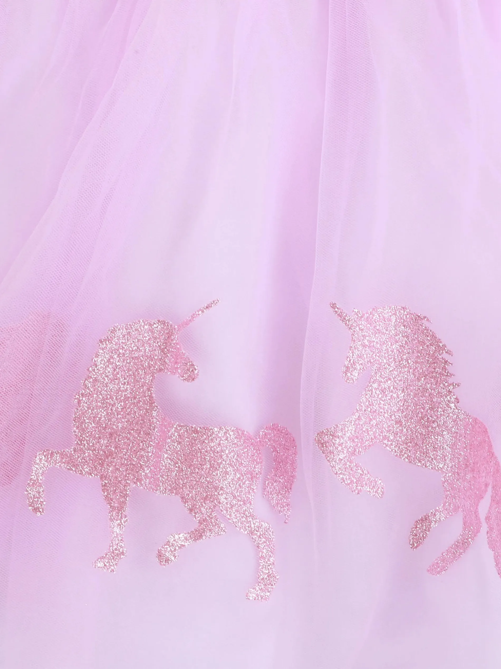 Mädchen Kleid mit Tüllüberrock und Einhornprint