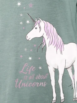Mädchen Langarmshirt mit Einhornprint