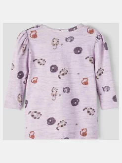 Mädchen Langarmshirt mit Katzenprint
