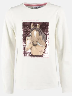 Mädchen Langarmshirt mit Wendepailletten-Motiv