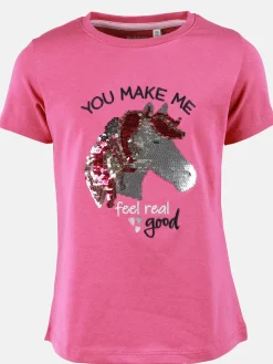 Mädchen Langarmsshirt mit Paillettenmotiv Einhorn