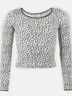 Mädchen Longsleeve im Leoprint