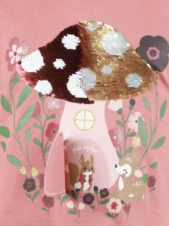 Mädchen Longsleeve mit aufwendigem Print und Pailletten