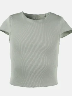 Mädchen Rippshirt in kurzer Form