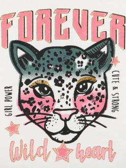 Mädchen Shirt mit Glitzerprint