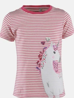 Mädchen Shirt mit Pailletten und Stickerei-Applikation