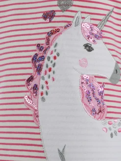 Mädchen Shirt mit Pailletten und Stickerei-Applikation