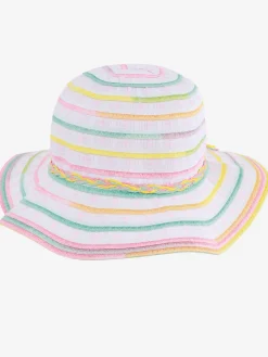 Mädchen Stoffhut mit Kontraststreifen
