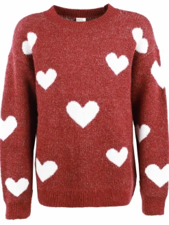 Mädchen Strickpullover mit Herzen