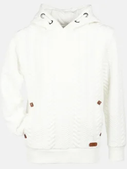 Mädchen Strukturhoodie mit Kunstlederdetails