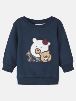 Mädchen Sweatshirt mit Bärenstickerei